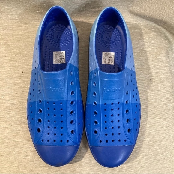 NATIVE Sz 9 Crayola  Jefferson Block Niblet Gradient Blue Slip On Fun Shoes NEW - Picture 3 of 11